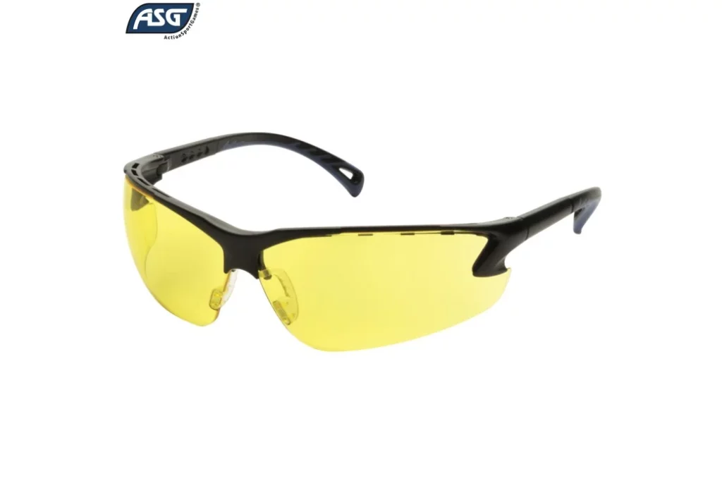 ASG Shooting Safety Glasses with Yellow Lenses and Adjustable Temples